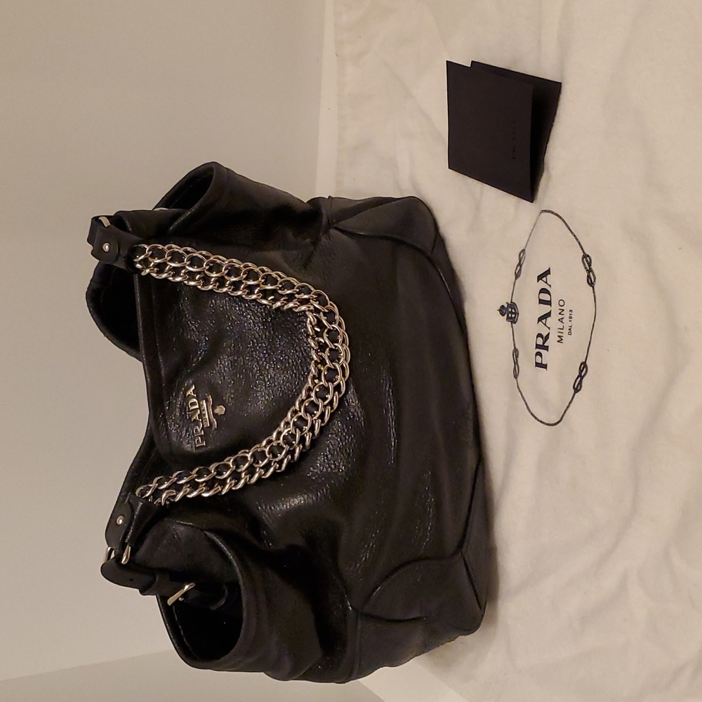 Authentic Prada Sacca Bag in Cervo Lux Nero